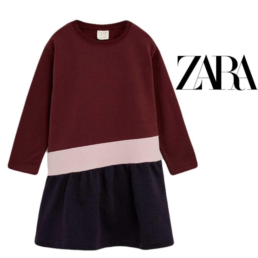 Zara Girls Size 13/14 Colorblock Longsleeve Dress New with tag